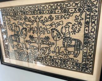 Vintage Crewel Tapestry 