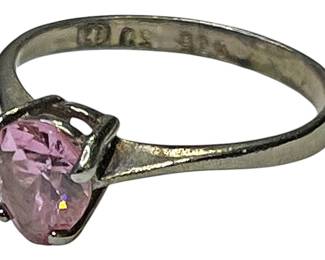 Sterling Silver Pink Gemstone Ring