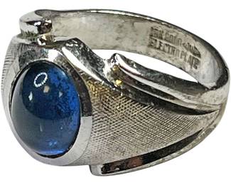 18K Gold Plated Ring wBlue Star Stone