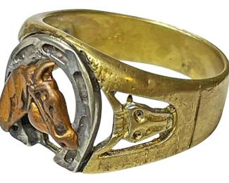 14K Gold Western Themed Ring