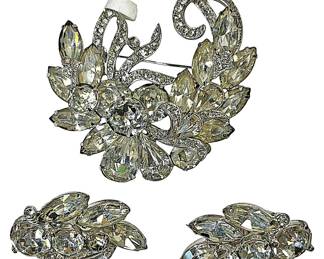 Eisenberg Ice Brooch Earrings