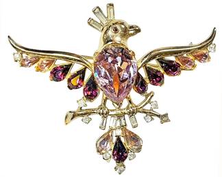 Stunning Trifari Bird of Paradise Brooch