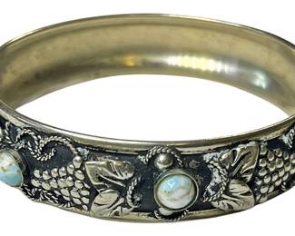 Hinged Pull Pin Silver Bracelet