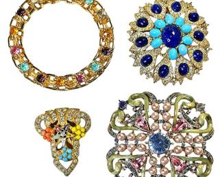Beautiful MultiColored Rhinestone Brooches