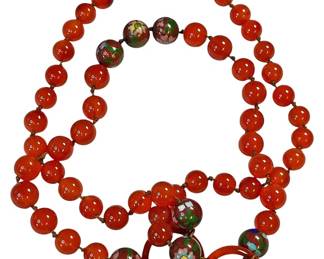 Deco Era Sterling Clasp Cloisonne Bead