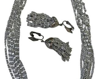 Sarah Coventry Multi Strand Silver Tone Set