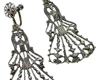 Vintage Female Figurine Dangle Earrings