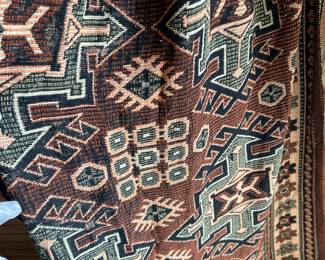 Vintage hand knotted Turkish rug