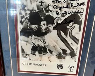 vintage Archie manning signed photo 