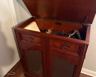 Vintage floor model record player 