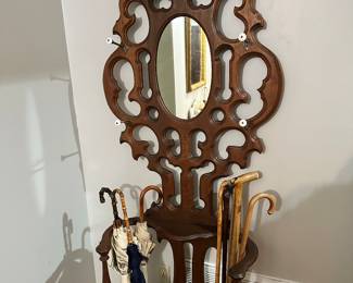 unusual vintage hall tree 