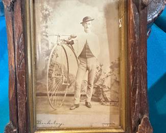 Vintage high wheel bicycle photo