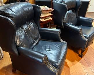 2-Bradington young blue leather chair 
