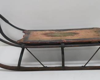 wood sled, 1 of 2 in auction