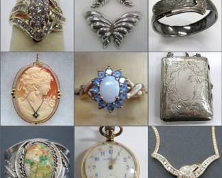 Jewelry: Gold, diamonds, sterling and watches