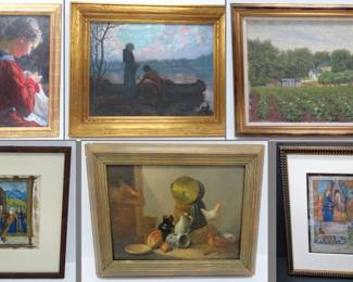 Art by Rohder from Madison, Fr Marquette oil paining and several 14th-16th century Illumination pages