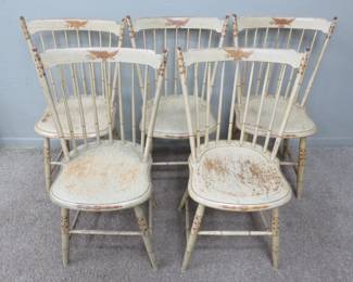 Early painted eagle/Federal chairs