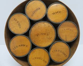 wooden spice tins