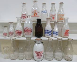 Milk Bottles from Waukesha County, Ruby Farms, many Oconomowoc