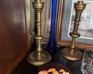 Maitland smith Brass candlesticks & more 