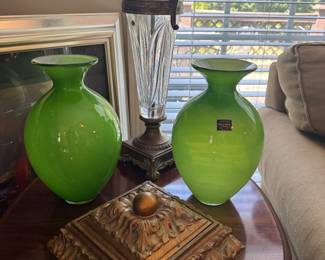 Pair of handmade vases by Makora 