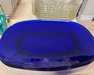Cobalt blue serving plates - 2 available 