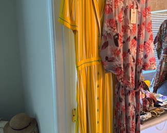 Maggy London yellow striped dress 