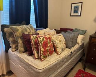 Tons of decorative throw pillows