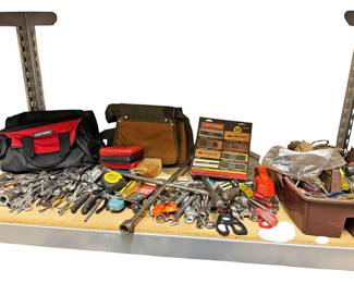 Whole Shelf Full of Tools and Accessories