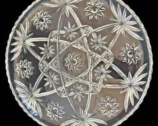Star of David Pressed Glass Serving Tray