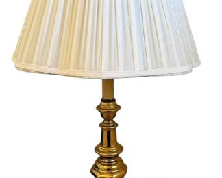 Vintage Brass Lamp with White Shade