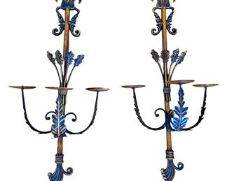 Set of 2 Decorative Metal Wall Sconces