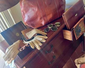 Vintage Riding Gloves & Leather Satchels