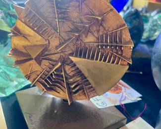 This one my FAVE...by Arnaldo Pomodoro, Italy..Gilt Bronze Sculpture 