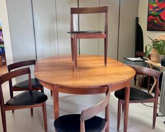 Danish MCM Table and triangular chairs