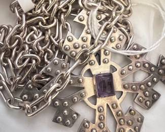 Gorgeous sterling Cross on chain