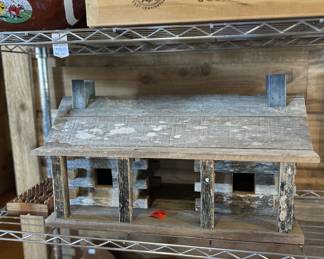 Handcrafted model of rustic cabin