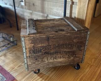 Vintage Budweiser crate on wheels!!