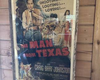 Western movie poster for “A Man from Texas” man cave!