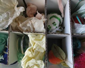 Vintage ornaments in all shapes and sizes