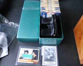 Two sports cards, and View-Master viewer and slides