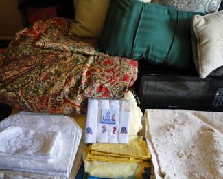 Pillow, and linens, and towels, oh boy!