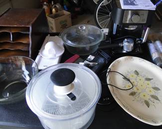 Make a salad spinner, and serve it on that platter to the right