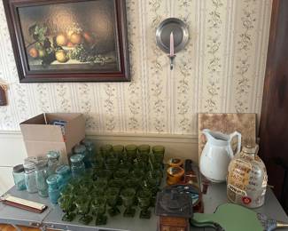 Mason jars , stamp lot , Indiana Glass ,