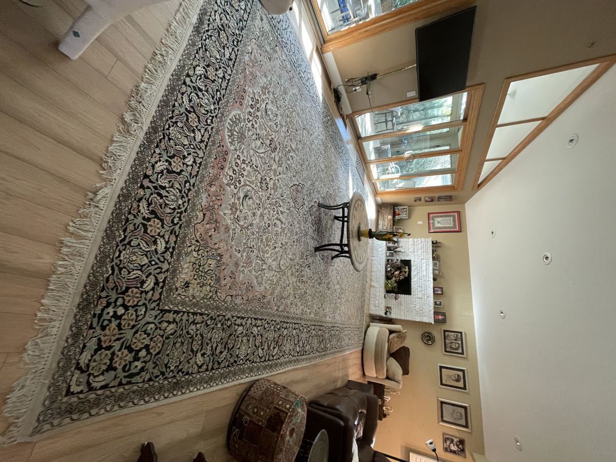 11 x 18 Foot Silk on Cotton Kashmir rug.