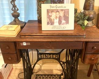 Antique treadle Singer sewing machine