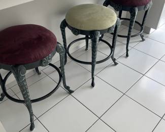Set of 3 Aluminum Stools