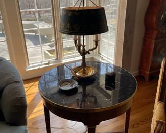 29.5" Black Marble Top Table by Baker Furniture