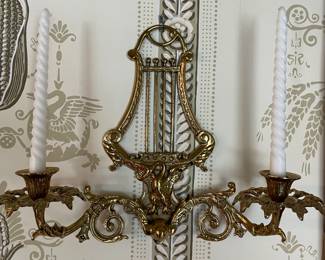 Pair of Brass Candle Sconces