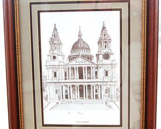 St. Pauls Cathedral ink drawing